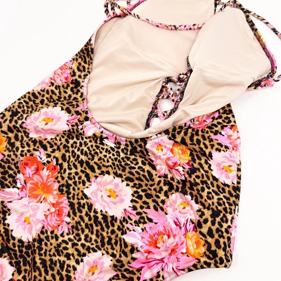 Victorias Secret Cheetah Floral One Piece Swimsuit Large - Picture 4 of 7